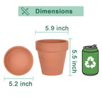 vensovo 6 Inch Terracotta & Clay Pots for Plant with Saucer, 4 Pack