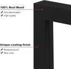 KINLINK A4 Picture Frame, Black Solid Wood Frames with Acrylic Plexiglass for Pictures A5 with Mat or A4 without Mat, Tabletop and Wall Mounting Display 4 Pack