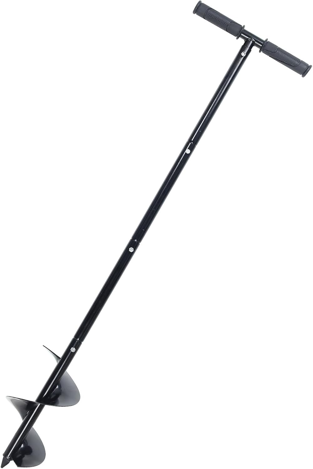 Post Hole Digger Manual 6" x 41" Garden Auger Spiral Drill with T Shaped Handle for Digging Planting Bulb Bedding