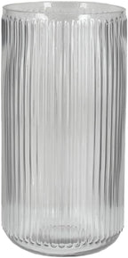 Serene Spaces Living Clear Pleated Glass Votive Holder, Decorative Centerpiece for Wedding, Christmas, Thanksgiving, Party, Dining Table, Living Room, Home Décor, Measures 11" Tall