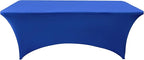 2-Pack 6ft Spandex Table Covers for Rectangle Standard Folding Tables - Wrinkle Resistant Stretch Tablecloths - Ultimate Fitted Table Protector for Parties, Trade Shows, Banquet