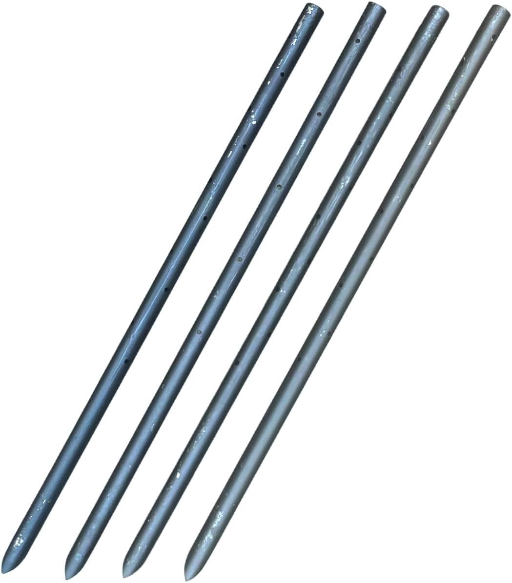 Sandbaggy Round Steel Concrete Form Stakes with Nail Holes - Rust Resistant Coating - Removable, Reusable (10, 3/4 in X 24 in)