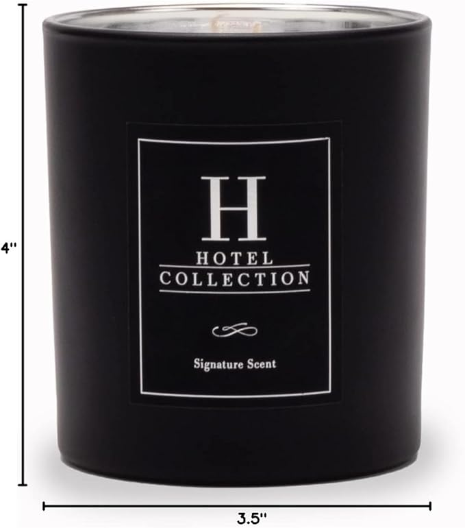 Hotel Collection - My Way Single Wick Classic Candle - Hotel Inpsired Luxury Candle - 90 - Hours Burn Time - Hints of Oud Wood, Leather, and Sandalwood - 14 oz - Black