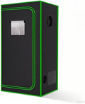 MELONFARM 2x2 Grow Tent, 24"x24"x72'' High Reflective 600D Diamond Mylar Canvas with Observation Window and Floor Tray for Hydroponic Indoor Plant Growing