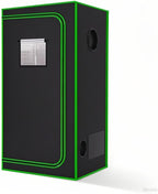 MELONFARM 2x2 Grow Tent, 24"x24"x72'' High Reflective 600D Diamond Mylar Canvas with Observation Window and Floor Tray for Hydroponic Indoor Plant Growing