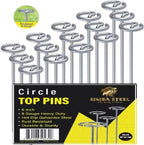 8 Gauge Circle Top Lanscape Pins - 85 Pack x 6 Inch Galvanised, Heavy Duty, Not Easy to Bend, Garden Stakes for Tarps, Lawn Turf, Weed Mats, More Holding Power (85 Pins)