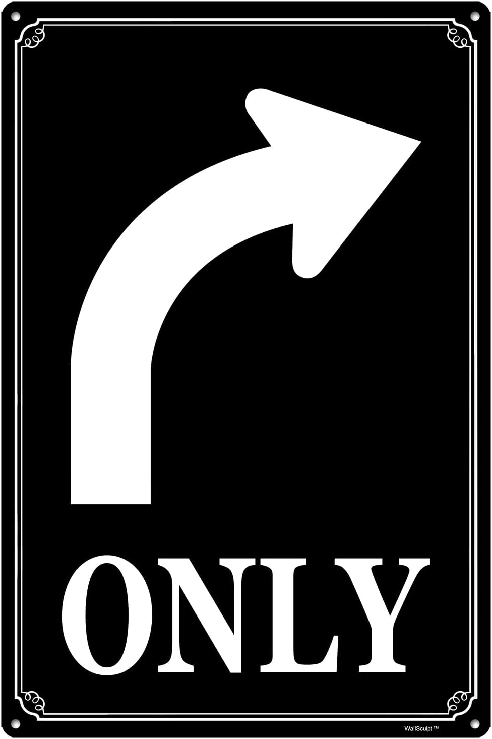 8x12" Left Turn Only Arrow Signs - High-Intensity Aluminum Parking Lot Sign, Weatherproof & Fade-Resistant, Ideal for Outdoor & Indoor Use - Curbside Sign