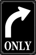 8x12" Left Turn Only Arrow Signs - High-Intensity Aluminum Parking Lot Sign, Weatherproof & Fade-Resistant, Ideal for Outdoor & Indoor Use - Curbside Sign