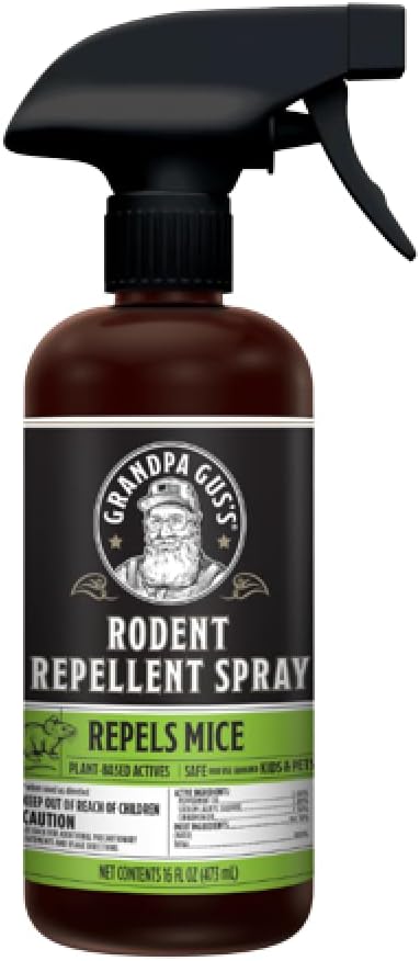 Grandpa Gus's Rodent Repellent Spray, Peppermint & Cinnamon Oil, Prevents Mouse/Rats from Nesting & Chewing on Wires, 16 fl oz (Pack of 1)