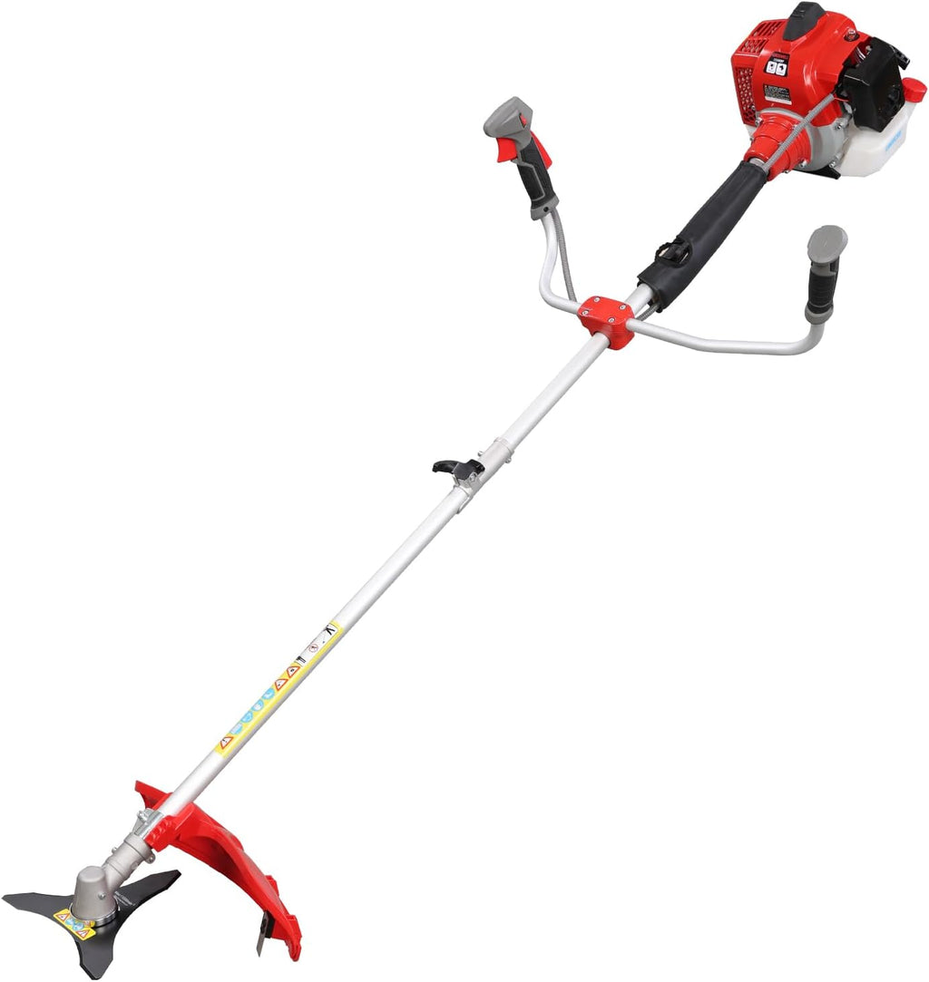2-Stroke Gas Brush Cutter Pro-Grade String Trimmer EPA Compliant Orange Heavy-Duty Weed Eater Lawn & Overgrowth Clearing Tool