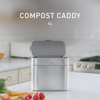 simplehuman Compost Caddy, Detachable and Countertop Bin, 4 Liter / 1.06 Gallon, Brushed Stainless Steel