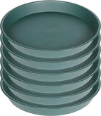 6 Pack Plant Saucer Tray Green, 4 6 8 10 12 13 15 17 19 inch Pot Saucers, Heavy Duty Plastic Plant Saucers for Indoors, Plant Drip Tray, Plant Trays for pots Planter (6", Green)