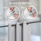 Furlinic No Hook Extra Long Shower Curtain 84 Length,Polyester Fabric Bathroom Curtains with 10 Plastic Split Grommets,Modern Hotel Style Waterproof Dark Grey Shower Curtains,Washable 72x84 Inch