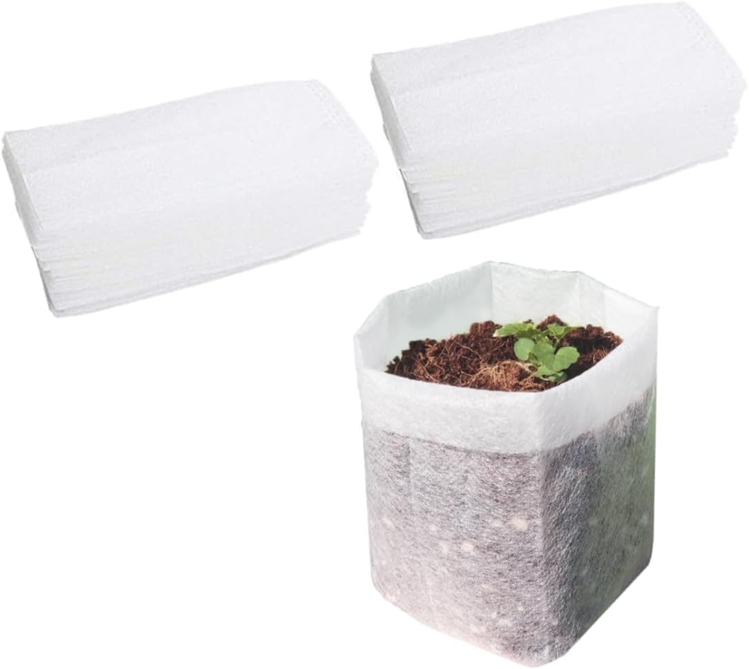 Belit Nursery Growing Bags, 200 Pcs Fabric Seedling Pots Non-Woven Pouch for Gardening Seed Plant Bag, Potato, Flower, Tomato Plant Starts (5.7" x 5.7 ")