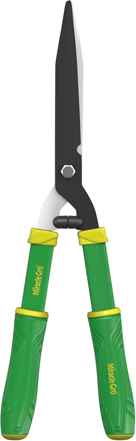 Miracle-Gro 21 in. Hedge Shears – Lawn and Yard Tool with Sharp Carbon Steel Blades, Comfort Grip Handles, and Lightweight Design for Shaping/Trimming Hedges, Shrubs, and Bushes