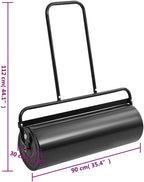 Garden Lawn Roller with Handle for Lawn Garden Yard, Grass Aerator, Yard Roller Black 16.6 gal Iron and Steel