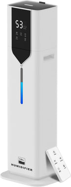 10L/2.6Gal Smart Humidifiers for Bedroom Large Room, Last 100 Hours humidifiers, Cover up to 600ft², Easy Top Fill,Auto Mode 3 Mist Modes, Quiet 30dB humidifier for Bedroom, Office, Baby, White