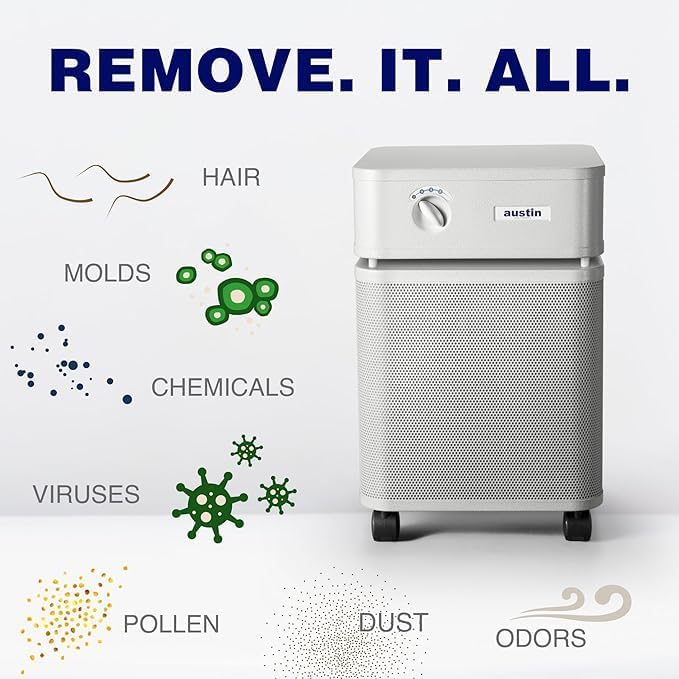 Austin Air HealthMate Plus Air Purifier - Advanced 4- Stage Filtration Air Purifiers For Home with Activated Carbon & Zeolite - Ideal as Air Purifiers for Bedroom or any Large room, Model B450