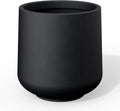 Kante 11.6" Dia Round Concrete Planter, Outdoor Indoor Large Plant Pots Containers with Drainage Hole and Rubber Plug for Home Garden Patio, Black