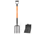 KOLEIYA 4-Tine Garden Fork,Heavy Duty Pitch Fork for Gardening,Digging Fork and Spading Fork for Loosening Soil,Compost Fork with Fiberglass Handle,45 Inch