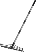 Walensee 5.4FT Bow Rake Heavy Duty Garden Rake with Stainless Steel Handle, 17 Steel Tines Garden Tool for Loosening Soil Gathering Leaf Leveling Lawn Farming Land Management Yarn Thatch Rakes