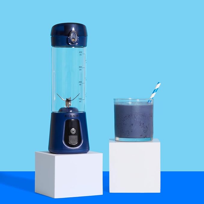 BLENDi Pro+ Portable Blender (17.5oz, Navy Blue) – Powerful 120W Motor, USB-C Rechargeable, Cordless Personal Blender Smoothies & Shakes – BPA-Free, Self-Cleaning, Travel-Friendly