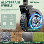 Collapsible Wagon with Wheels, 370lbs Weight Capacity Foldable Beach Wagon with Flexible Handle Portable Utility Wagon Cart for Outdoor, Grocery, Garden, Camping