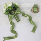 Olive Green Solid Satin Ribbon 1-1/2 Inch 50 Yards Solid Polyester Fabric Ribbon for Gift Wrapping Wedding Christmas Baby Shower Birthday Party Decoration Handmade Immortal Flower Craft