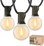 RTTY Outdoor String Lights 50 FT Globe LED Patio Lights with G40 Plastic Bulbs,Waterproof Shatterproof Dimmable Connectable Hanging for Backyard Porch Balcony Party Cafe Deck Decor