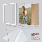 VCK 20x28 Picture Frame Set of 4 - White, Gallery-Quality Wood Poster Frames, 1.1-Inch Wide Border, Polished Plexiglass, Vertical or Horizontal Wall Display for Photo/Art/Prints, White