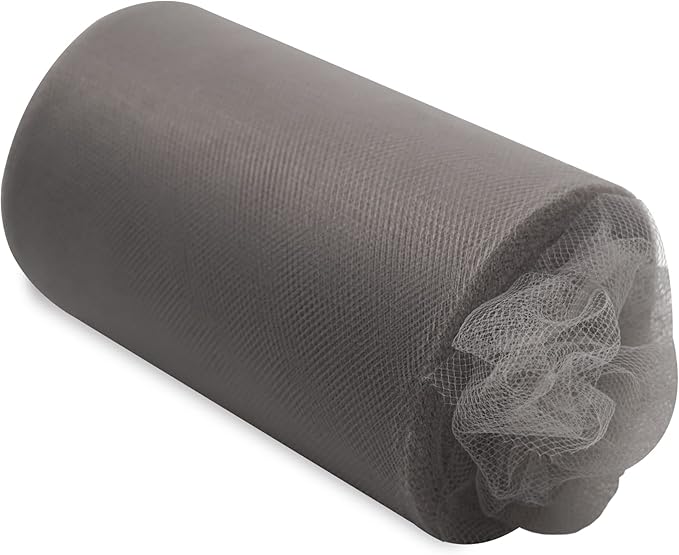 Silver Tulle Fabric Rolls 6 Inch by 100 Yards (300 feet) Fabric Spool Tulle Ribbon for DIY Silver Tutu Bow Baby Shower Birthday Party Wedding Christmas Decorations Craft Supplies