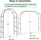 Skypatio Outdoor Flower Garden Arch Trellis 7.8Ft High x 4.6Ft Wide, Metal Garden Pergola Arbor for Climbing Plants, Black