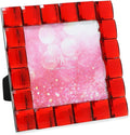 Isaac Jacobs Decorative Sparkling Red Jewel Picture Frame, Photo Display & Home Décor (4x4, Red)