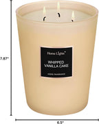HomeLights Scented Candles, Big 33.3 oz for Home, Natural Soy Aromatherapy Candles, Smokeless Long Lasting 130 hrs with 3 Cotton Wicks, Candles Gifts for Women & Men, Whipped Vanilla Cake