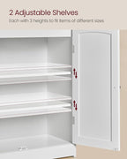 VASAGLE Bathroom Storage Cabinet, Bathroom Floor Cabinet with 2 Doors, 2 Adjustable Shelves, 11.8 x 23.6 x 39.4 Inches, Freestanding, for Dining Room, Kitchen, Living Room, Cloud White UBBC770W01