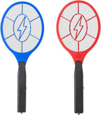 ZhouHe Pack of 2 Electric Fly Swatter Bug Zapper Battery Operated Flies Killer Indoor & Outdoor Pest Control Mosquito Zapper and Insect Catcher Racket（red＆Blue）
