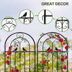 2 Pack 86.7" H x 19.7" W Metal Garden Trellis for Climbing Plants Outdoor, Black Lattice Panel, Sturdy Plant Support for Roses, Vines, Cucumbers & Vegetables