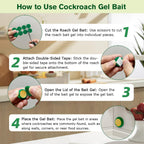48 Pack Cockroach Gel Bait, Highly Effective Roach Killer Indoor Infestation Solution, Fast Acting Cockroach Killer Indoor Home Kitchen Use, Easy to Apply & No Mess Roach Bait Gel, Long-Lasting