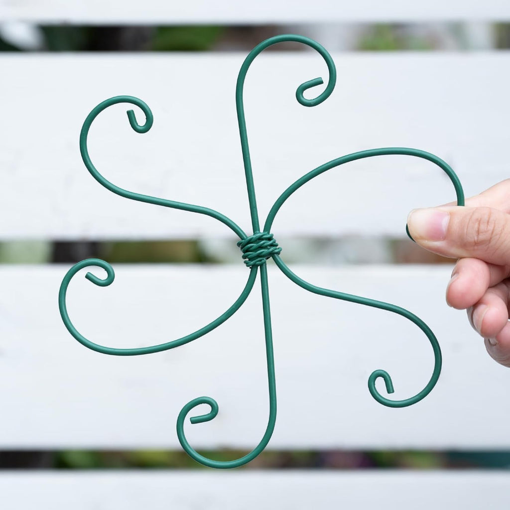 Monstera Plant Stem Support - 5 Pack 6.5"x6.5" Green Metal Stem Stabilizers, Adjustable Ring Clamps for Indoor Plants, Fishbone Cactus, Turtle Shell Bamboo & Climbing Vines