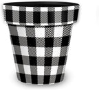 Briarwood Lane Black and White Buffalo Check Small Planter