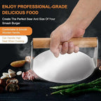 Burger Press Round Stainless, Wood & Anti - Scald Handles (Round)