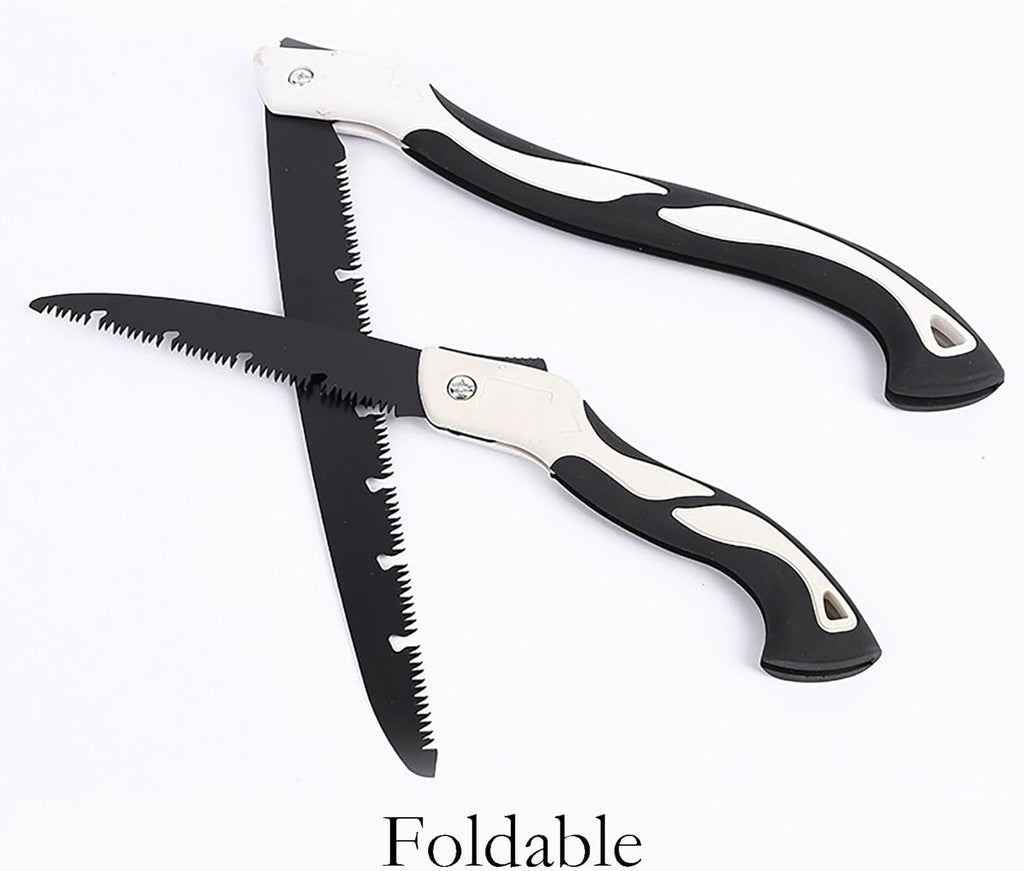 Folding Saw with Rubber Handle, 27.5 Inch Manganese Steel SK-5 Blade Pruning Saw for Hunting, Gardening, Camping and Trimming (blade 31cm)