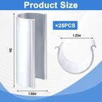 25 Pcs Aluminum Greenhouse Clamps, 1.25 x 3 Inch, Row Covers, Dog Beds, Quilting Frames Shelters, Shades, Netting (Fit 1 Inch PVC Pipe Tube Clip)