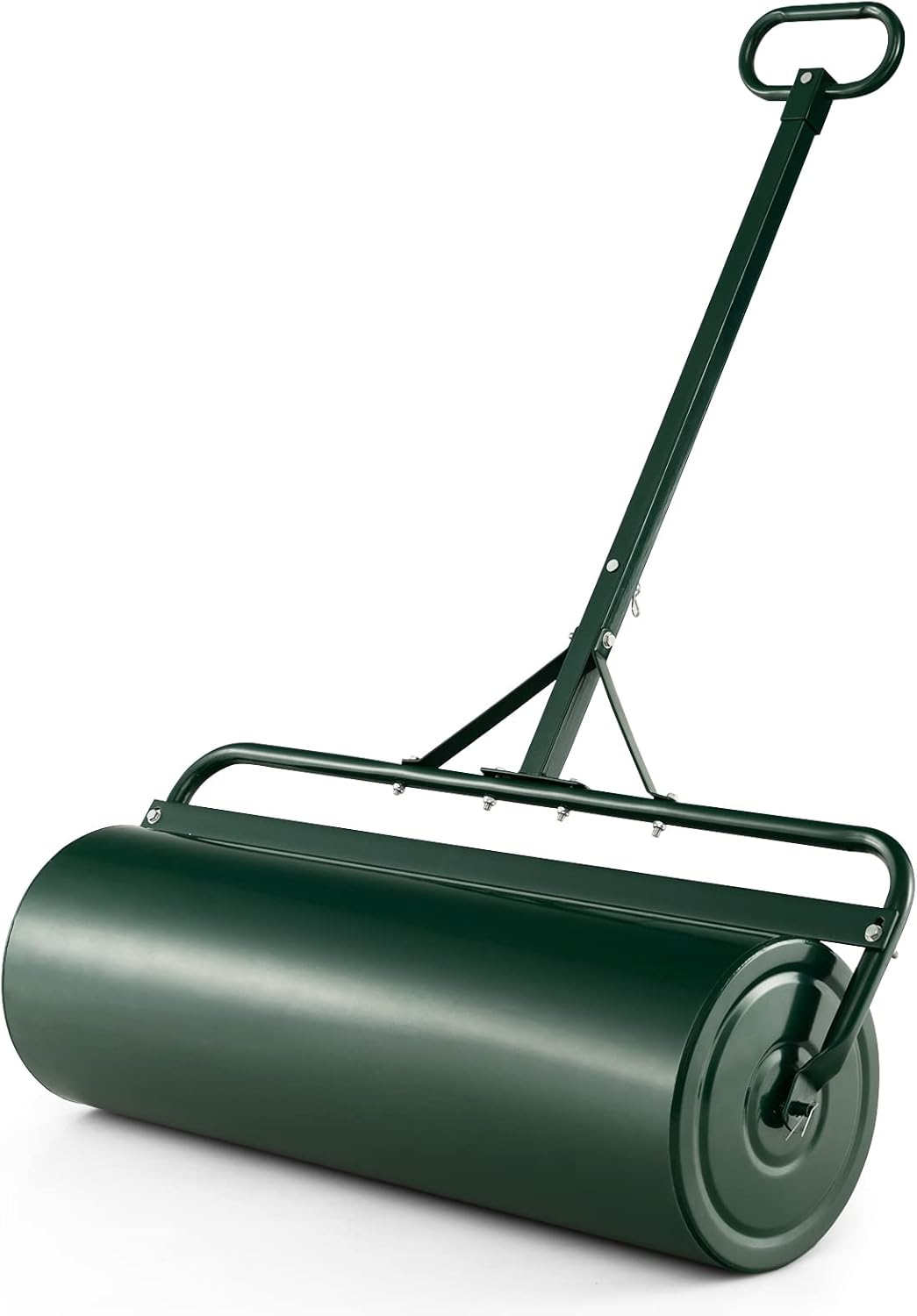 IRONMAX Lawn Roller, 17 Gallons/63 L Manual & Tow-Behind Steel Sod Roller w/Push Pull Handle, Lawn Rollers Tow Behind Water Filled for Yard, Park, Garden, Ball Field (17 Gallons, Green)