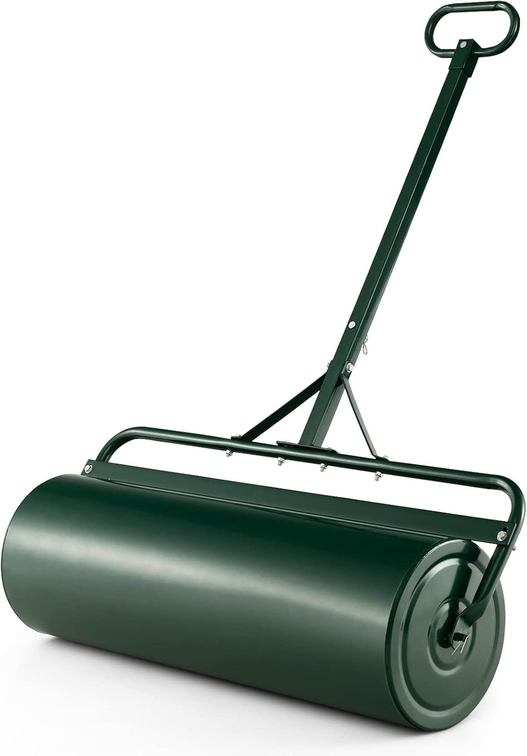 Goplus Push/Tow-Behind Lawn Roller, 17 Gallon/63L Water/Sand-Filled Sod Drum With Detachable Gripping Handle, 12 by 36-Inch, Green - for Garden, Yard, Farm