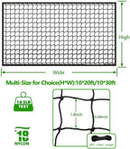 Baseball Softball Backstop Nets, Heavy Duty Sports Netting Barrier #18 Baseball Netting 10'x10'/10'x20'/15'x15'…