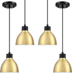 4 Pack 1 Light Industrial Hanging Indoor 6" Mini Kitchen Island Pendant Ceiling Light Fixtures,Black Brushed Bronze Finish for Bar Dining Room Corridor Living Room