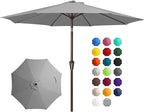 JEAREY 10FT Outdoor Patio Umbrella Outdoor Table Umbrella with Push Button Tilt and Crank, Market Umbrella 8 Sturdy Ribs UV Protection Waterproof for Pool, Garden (Light Gray)