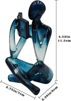 Reading Women Statue, Translucent Blue Resin Thinker Sculptures, Abstract Art Ornament, Modern Aesthetic Figurine Decoration for Home Living Room Bedroom Office Shelf Table Desk Bookshelf Decor