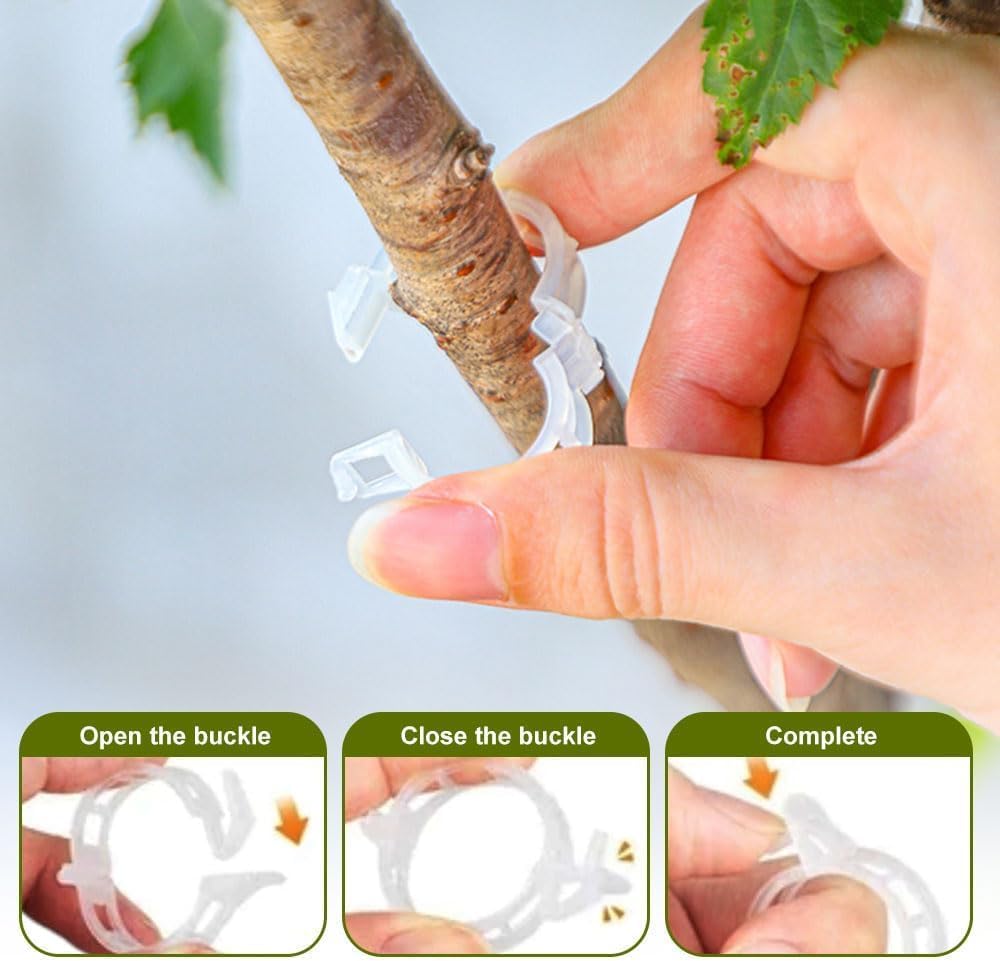 150 PCS Secured Plastic Plant Clip, Plant Support Clips, Garden Clips for Climbing Plants, Plastic Trellis Clips Plant Support Clips Tomato Grape Vine Vegetables Plant Fixing Clips (150, White)